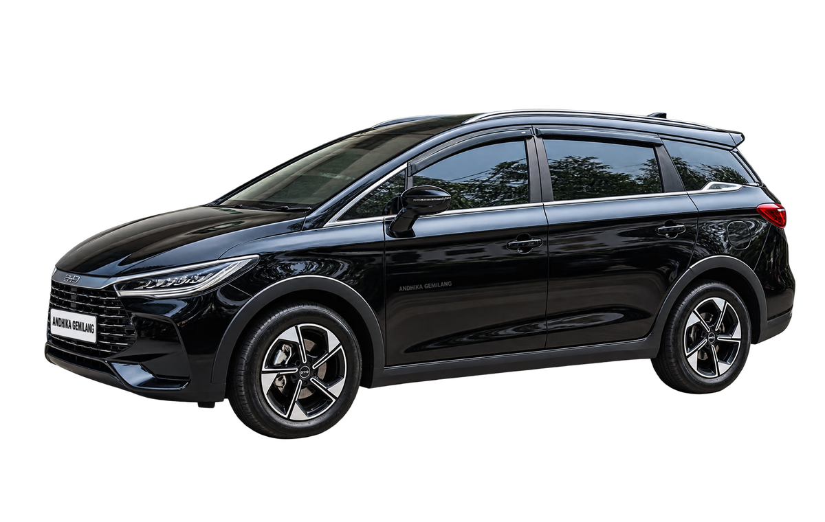 BYD M6 Classic Cross Hitam tampak samping