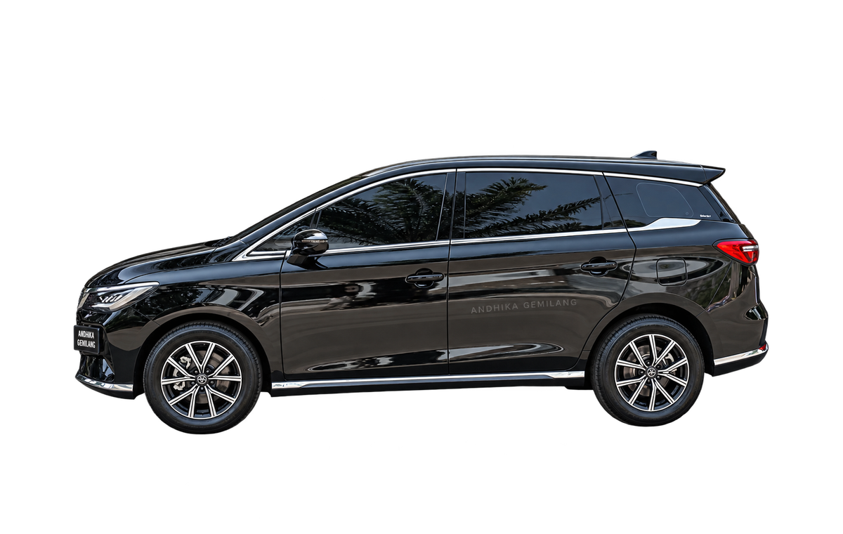 BYD M6 EV Superior Captain Hitam tampak samping