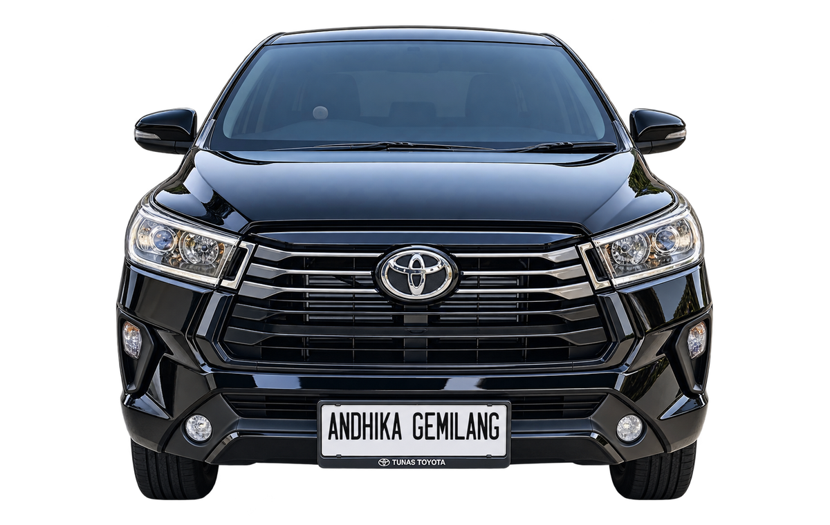 Toyota Innova Reborn 2.4 G AT Hitam Metalik tampak depan